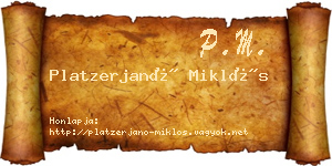 Platzerjanó Miklós névjegykártya